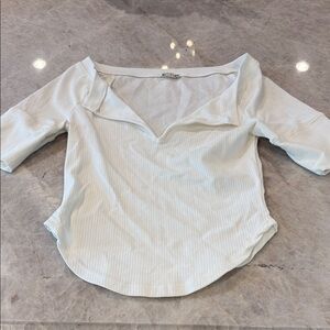Free People Cream Asymmetrical Blouse never worn